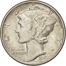 Coin, United States, Mercury Dime, Dime, 1942, U.S. Mint, Philadelphia