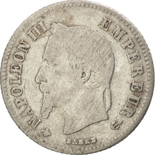 France, Napoleon III, 20 Centimes, 1864, Paris, F(12-15), Silver, KM:805.1