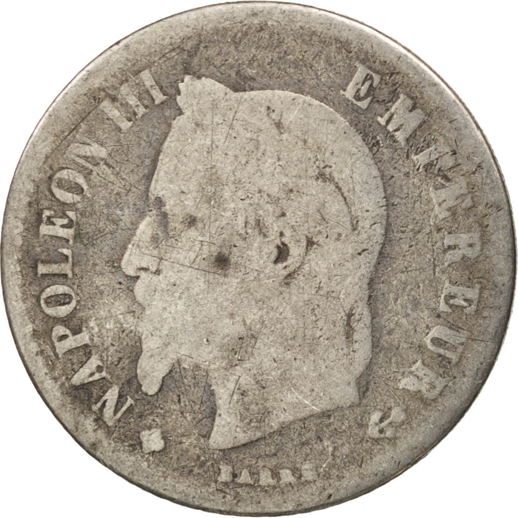Francia, Napoléon III, 20 Centimes, 1866, Strasbourg, BC, Plata, KM:805.2