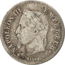 France, Napoléon III, 20 Centimes, 1866, Strasbourg, TB, Argent, Gadoury:308