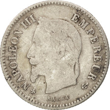 France, Napoléon III, 20 Centimes, 1867, Strasbourg, TB, Argent, Gadoury:309