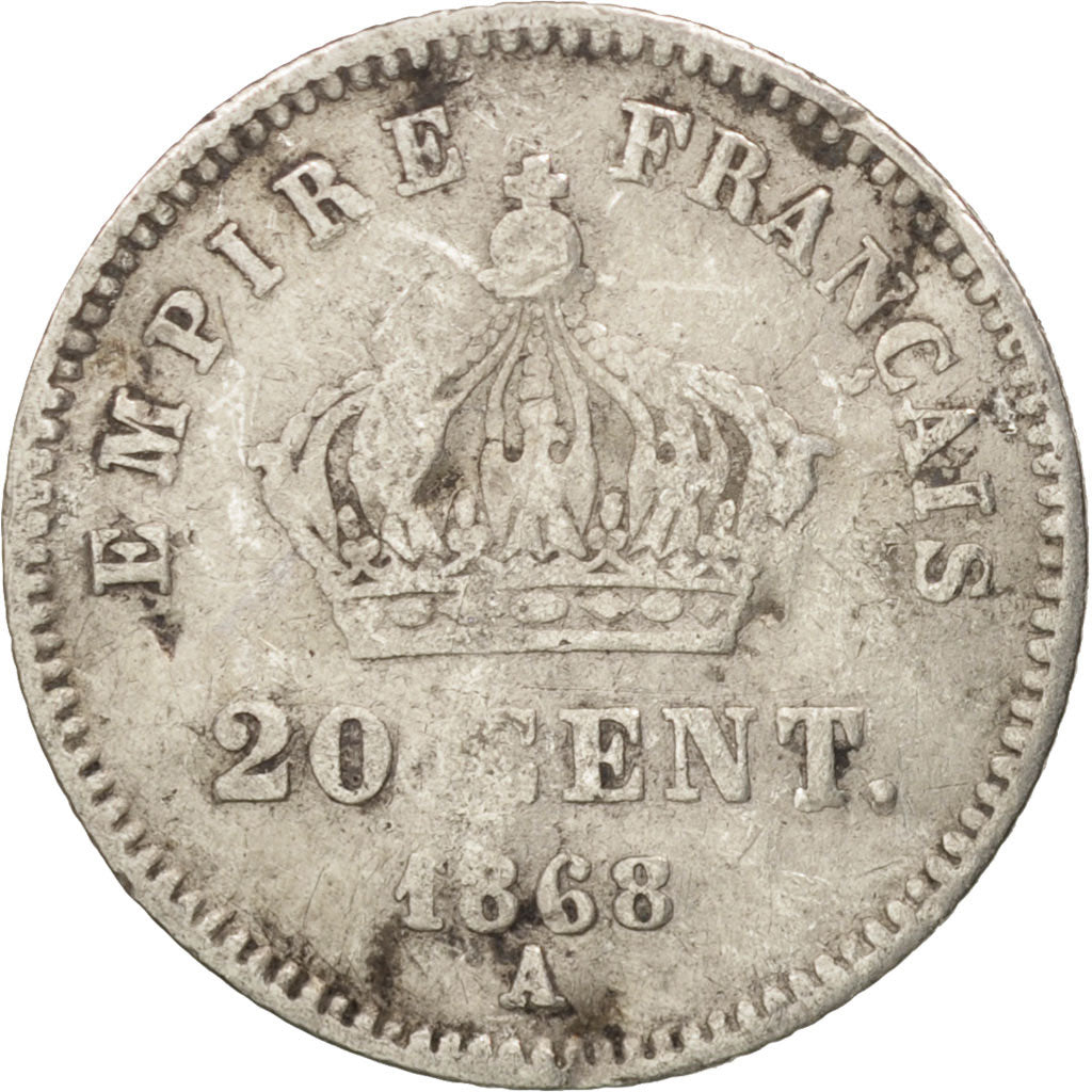 Coin, France, Napoleon III, Napoléon III, 20 Centimes, 1868, Paris, F(12-15)