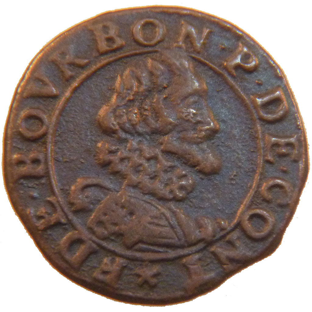 FRANCE, Double Tournois, EF(40-45), Copper, Boudeau #1824, 2.00