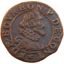 FRANCE, Double Tournois, EF(40-45), Copper, Boudeau #1824, 2.00