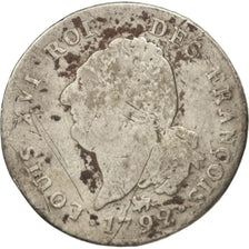 France, Louis XVI, 30 sols françois, 1792, Paris, VG(8-10), Silver, KM:606.1