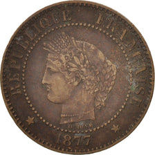 France, Cérès, 2 Centimes, 1877, Paris, EF(40-45), Bronze, KM:827.1