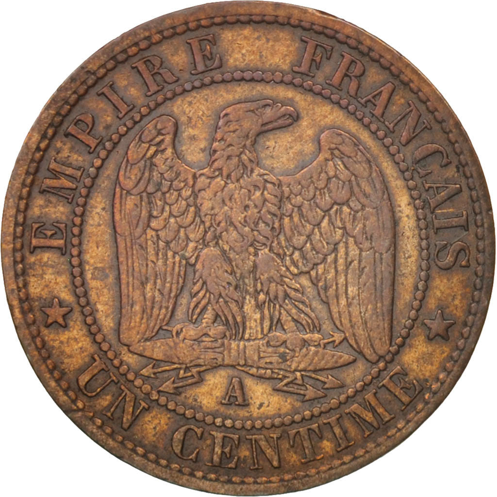 France, Napoléon III, Centime, 1854, Paris, EF(40-45), Bronze, KM:775.1