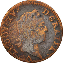 France, Louis XV, Sol à la vieille tête, 1771, Lille, F(12-15), Copper