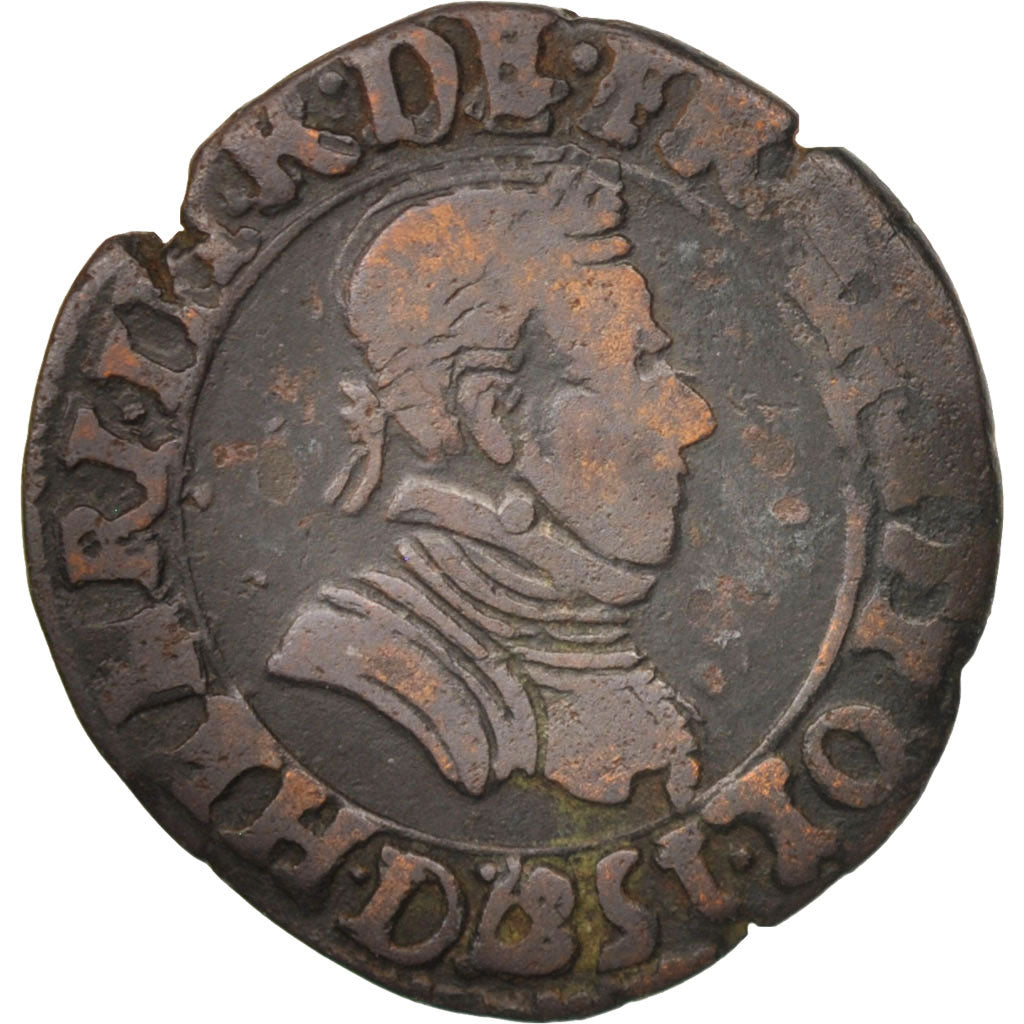 Frankreich, Henri III, Double Tournois, 1587, Lyon, S, Copper, CGKL:64
