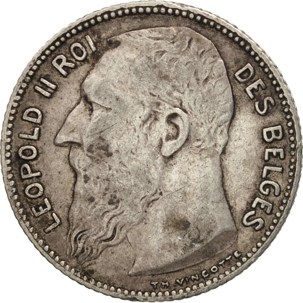 Coin, Belgium, Leopold II, Franc, 1909, EF(40-45), Silver, KM:56.1