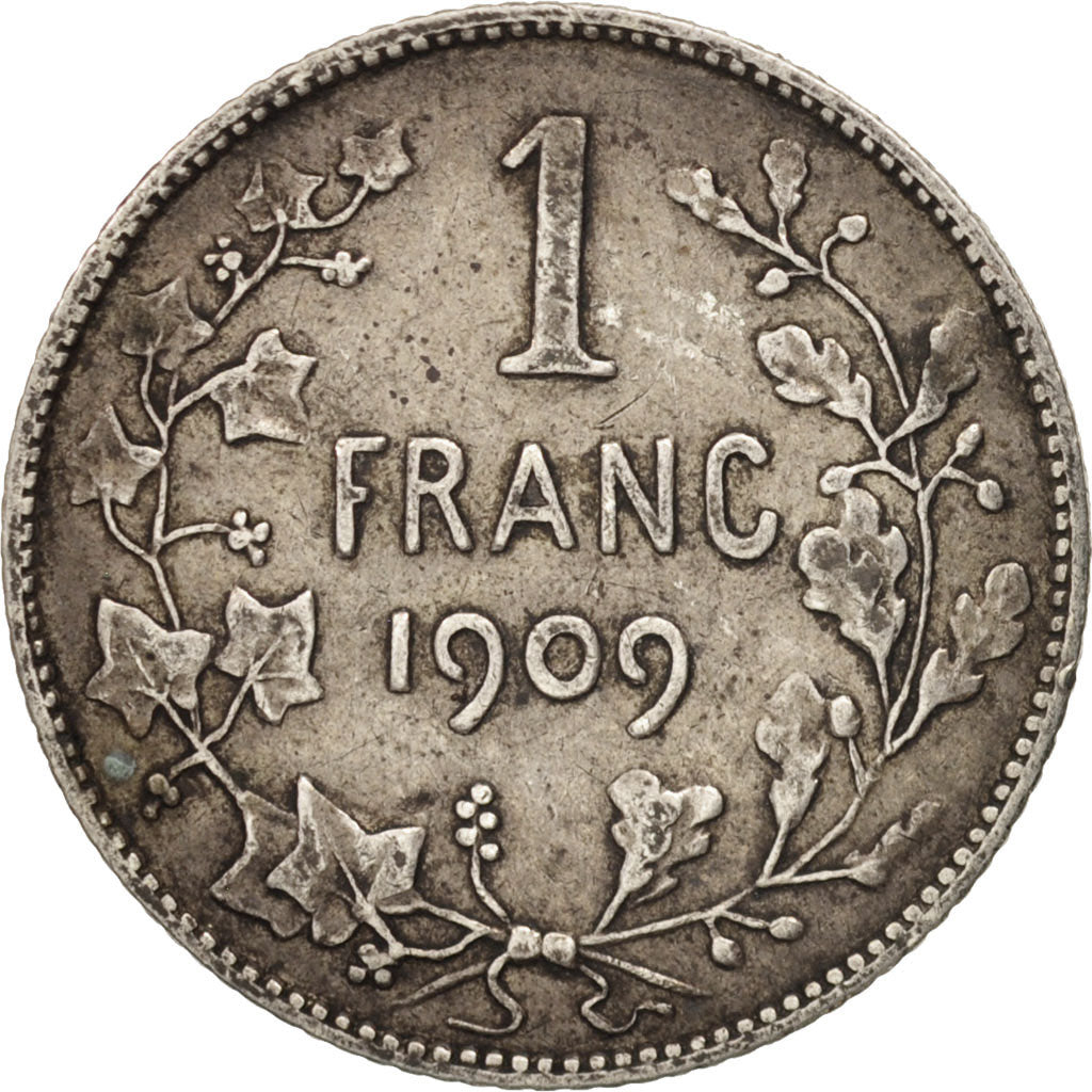 Coin, Belgium, Leopold II, Franc, 1909, EF(40-45), Silver, KM:56.1