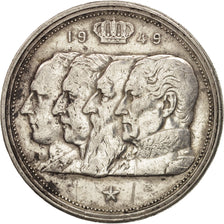 Belgium, 100 Francs, 100 Frank, 1949, EF(40-45), Silver, KM:139.1