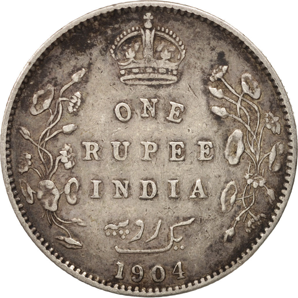 INDIA-BRITISH, Edward VII, Rupee, 1904, VF(20-25), Silver, KM:508