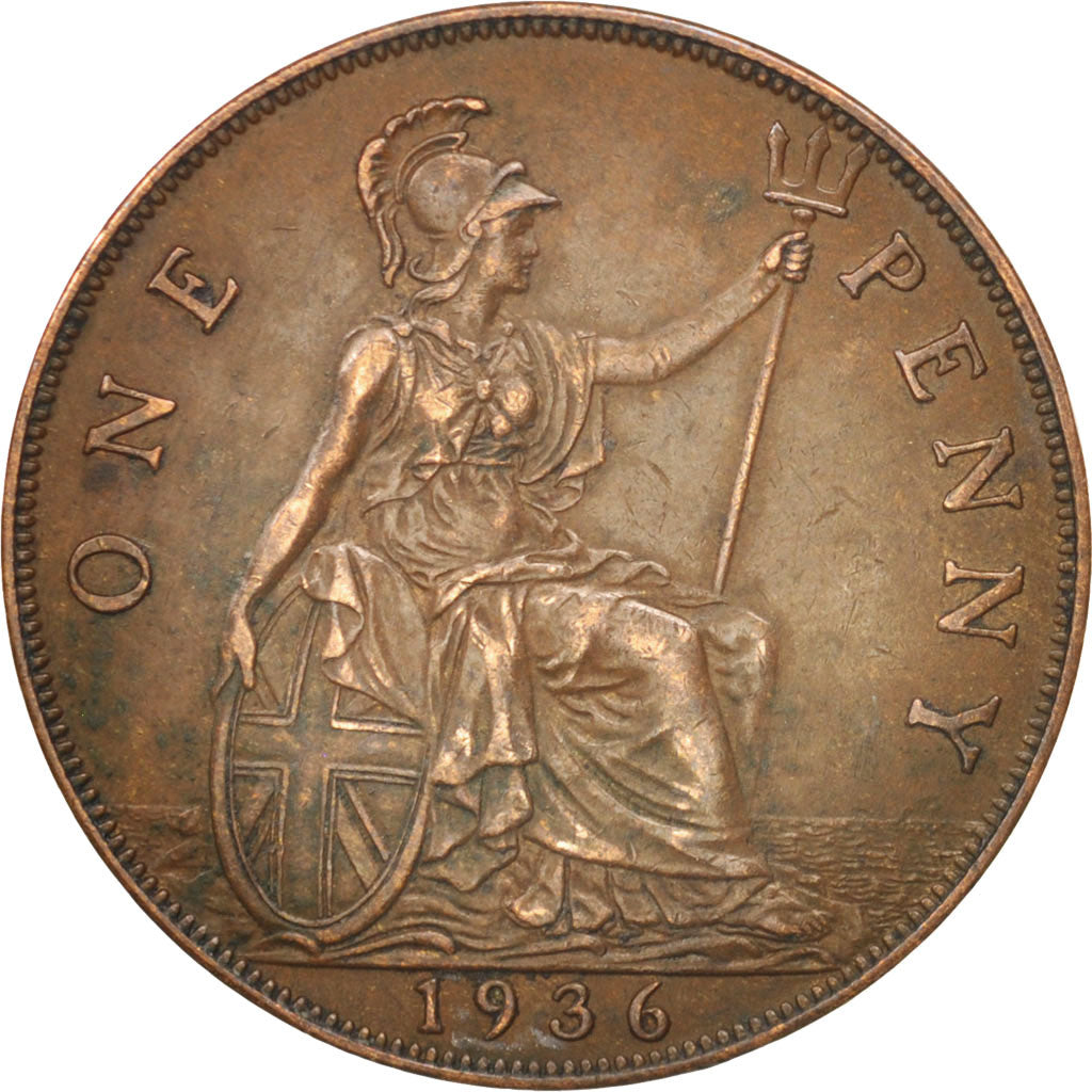 Coin, Great Britain, George V, Penny, 1936, AU(50-53), Bronze, KM:838