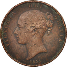 Coin, Great Britain, Victoria, Penny, 1855, VF(20-25), Copper, KM:739