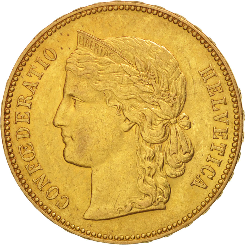 Suiza, 20 Francs, 1896, Bern, MBC+, Oro, KM:31.3