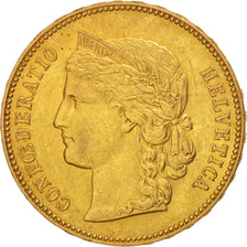 Suiza, 20 Francs, 1896, Bern, MBC+, Oro, KM:31.3