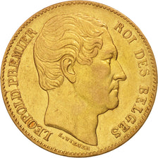 Belgio, Leopold I, 20 Francs, 20 Frank, 1865, BB+, Oro, KM:23