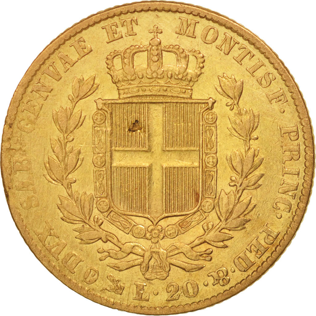 Monnaie, États italiens, SARDINIA, Carlo Alberto, 20 Lire, 1841, Genoa, TTB