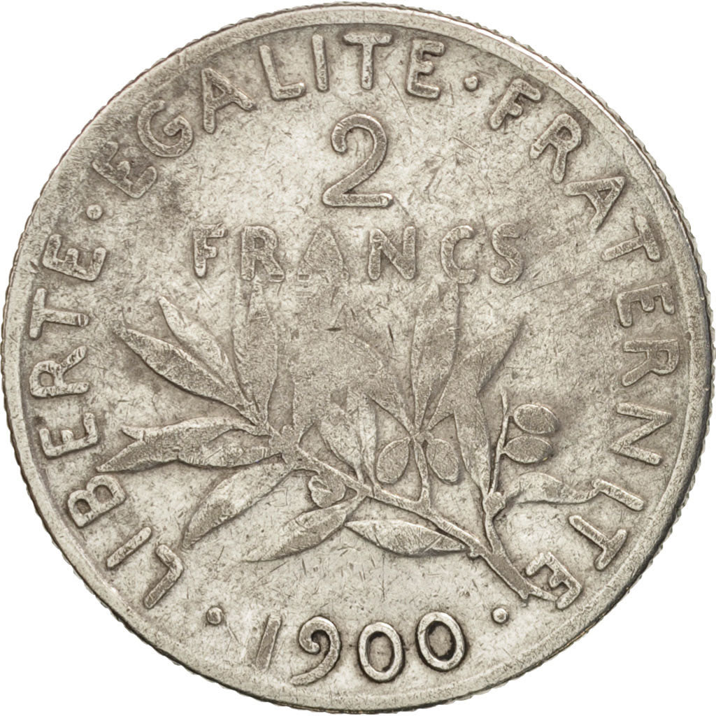 France, Semeuse, 2 Francs, 1900, Paris, VF(20-25), Silver, KM:845.1