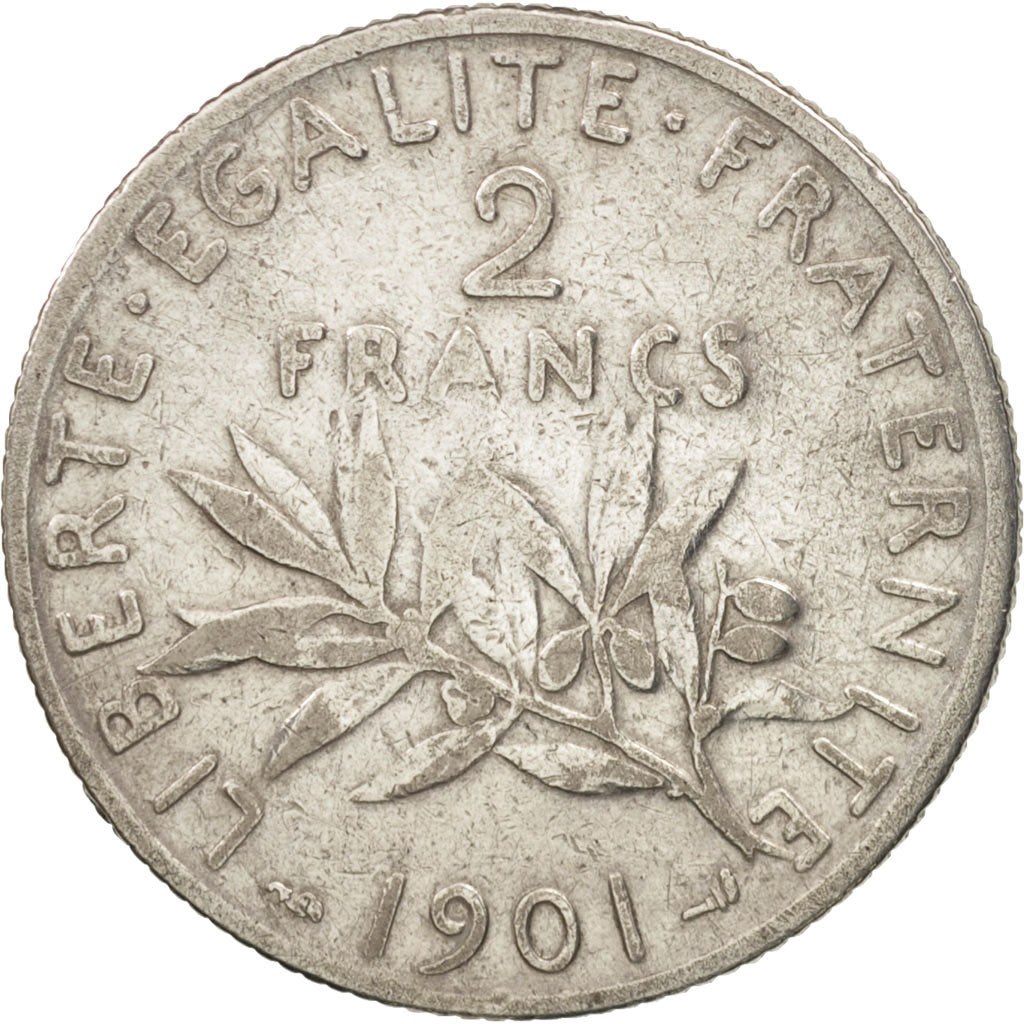 Coin, France, Semeuse, 2 Francs, 1901, Paris, VF(20-25), Silver, KM:845.1