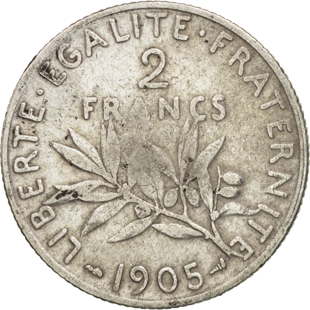 Coin, France, Semeuse, 2 Francs, 1905, Paris, VF(20-25), Silver, KM:845.1