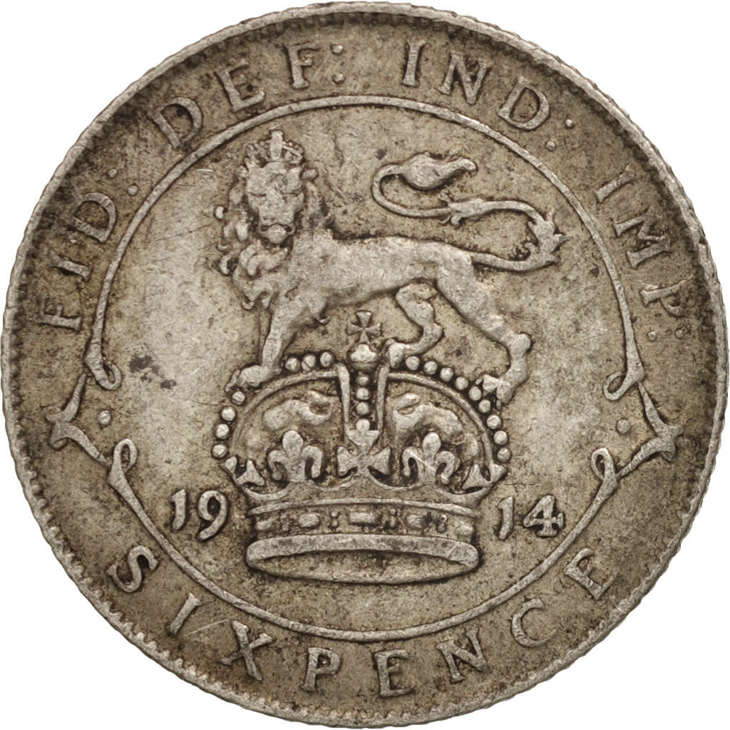 Great Britain, George V, 6 Pence, 1914, EF(40-45), Silver, KM:815