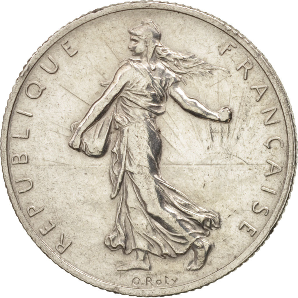 France, Semeuse, 2 Francs, 1914, Paris, EF(40-45), Silver, KM:845.1