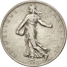 France, Semeuse, 2 Francs, 1914, Castelsarrasin, AU(50-53), Silver, KM:845.2