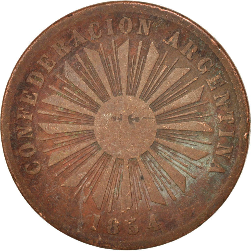 Argentinien, 4 Centavos, 1854, SGE, Copper, KM:25