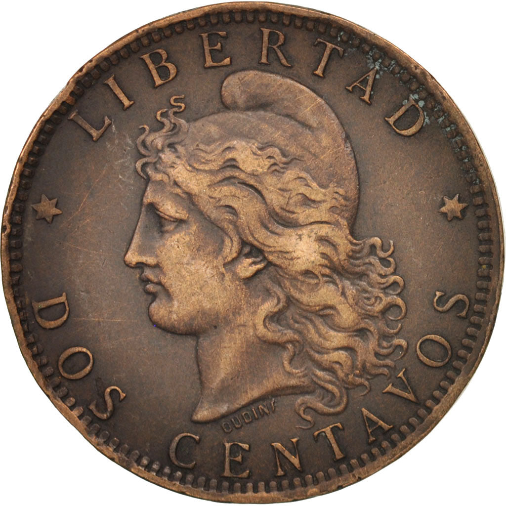 Argentinien, 2 Centavos, 1892, SS, Bronze, KM:33