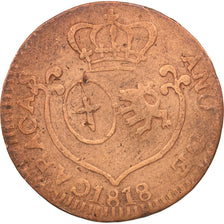 Venezuela, CARACAS, 1/4 Réal, 1818, VF(20-25), Copper, KM:2