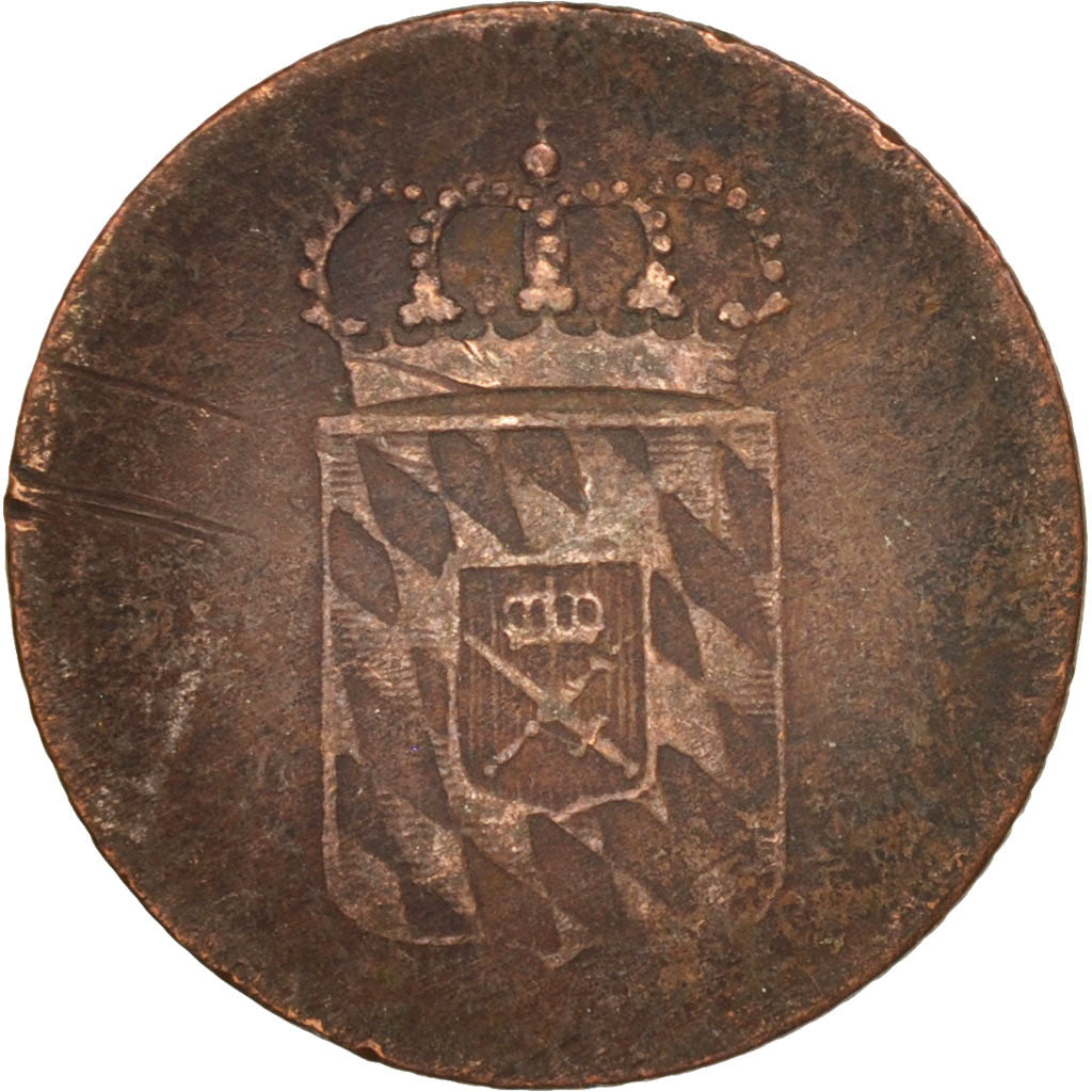 Etats allemands, BAVARIA, Ludwig I, Pfennig, 1835, TB, Cuivre, KM:742