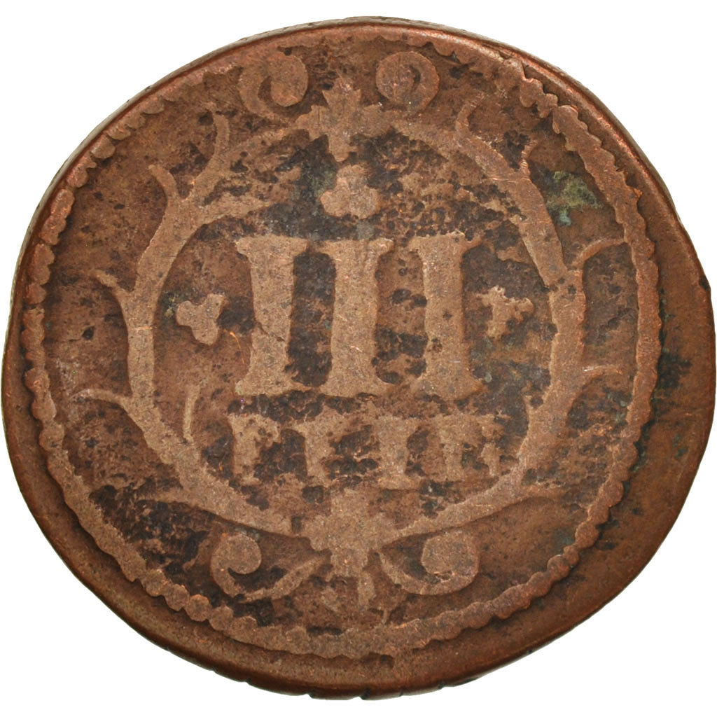 German States, SOEST, 3 Pfennig, 1736, VF(20-25), Copper, KM:60