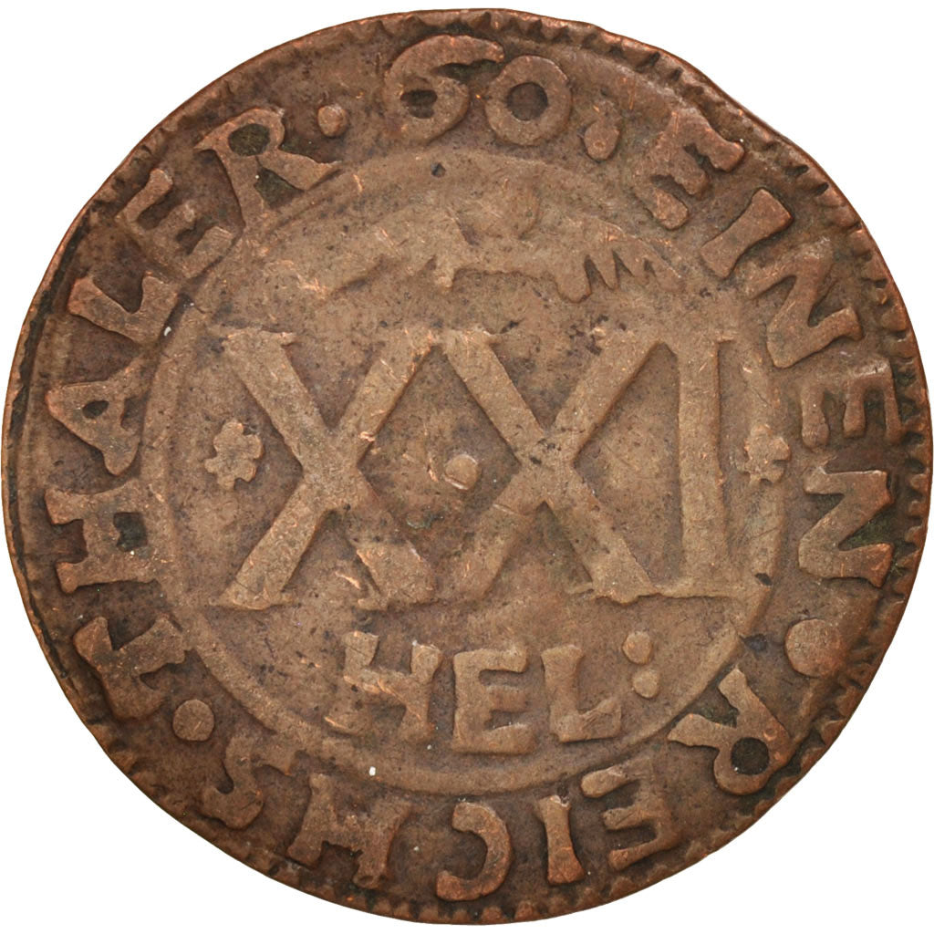 German States, BOCHOLT, 21 Heller, 1762, VF(20-25), Copper, KM:25