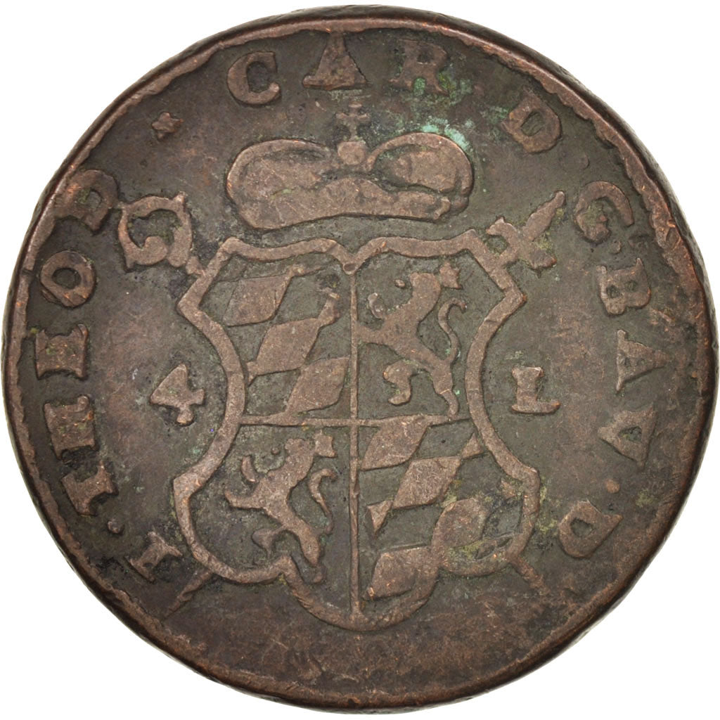 Monnaie, LIEGE, John Theodore, 4 Liards, 1751, Liege, TB, Cuivre, KM:159