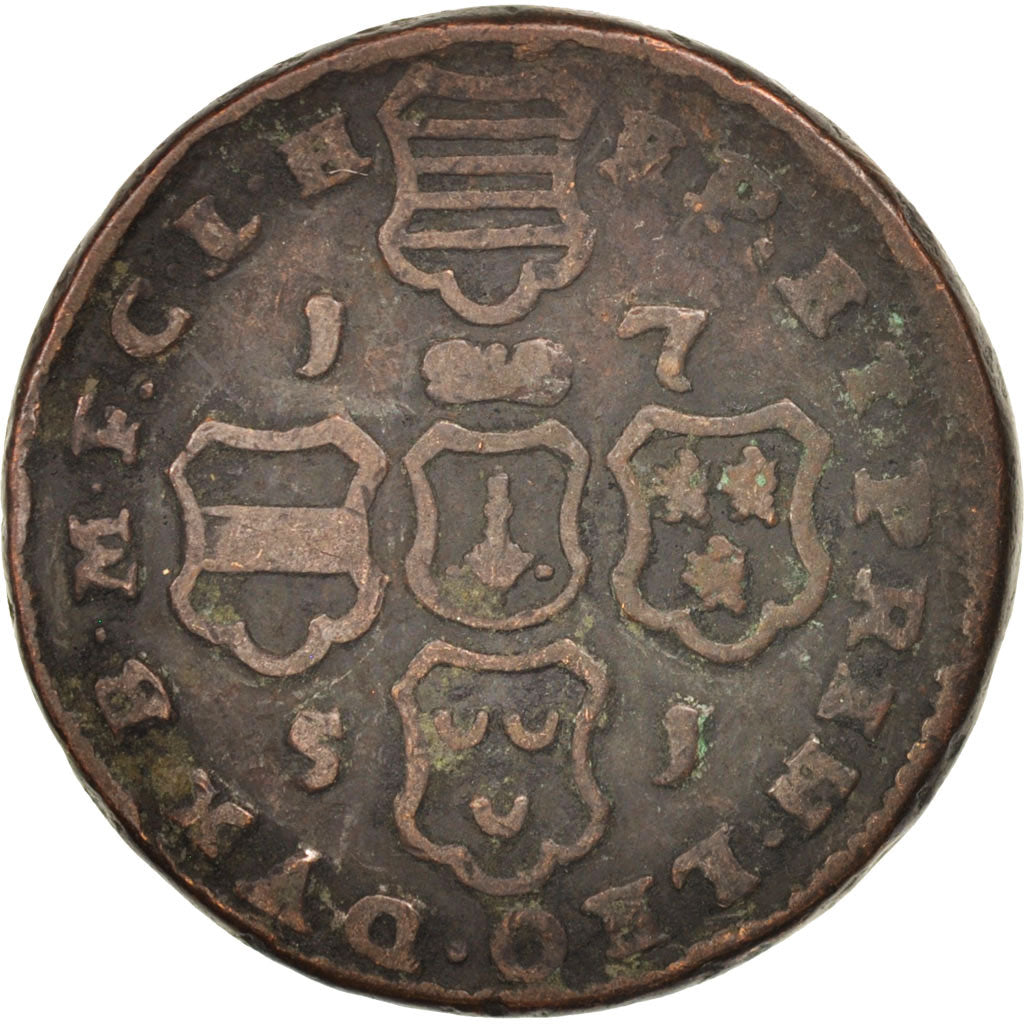 Monnaie, LIEGE, John Theodore, 4 Liards, 1751, Liege, TB, Cuivre, KM:159
