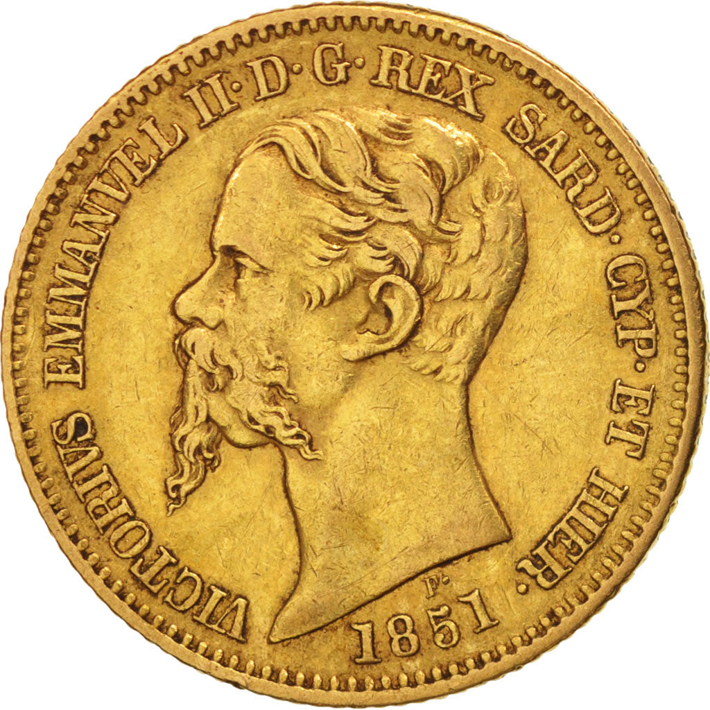 Münze, Italien Staaten, SARDINIA, Vittorio Emanuele II, 20 Lire, 1851, Genoa