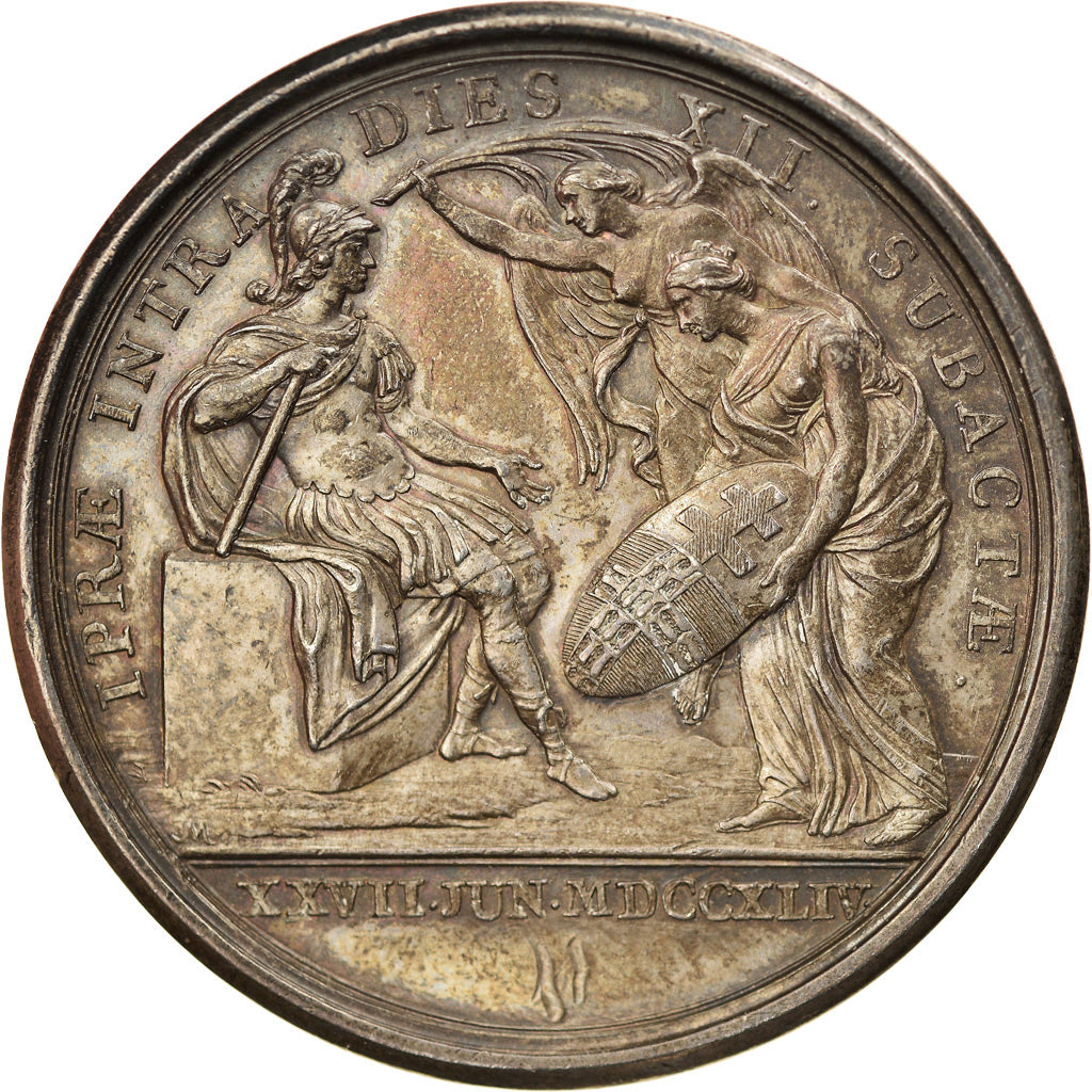 Francia, medaglia, Louis XV, Prise d'Ypres, History, 1744, François Marteau
