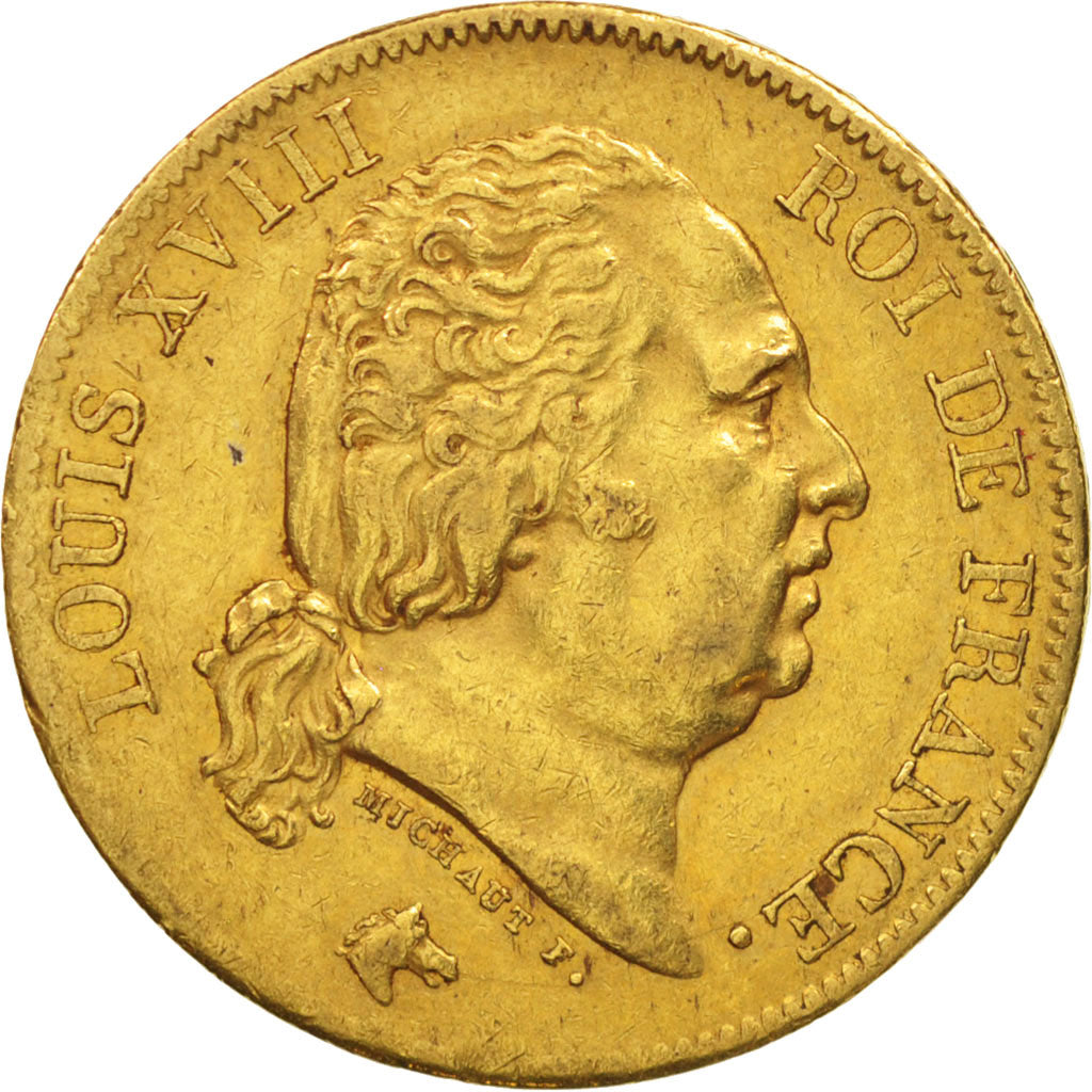 Monnaie, France, Louis XVIII, Louis XVIII, 40 Francs, 1816, Paris, TTB, Or