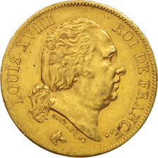 Monnaie, France, Louis XVIII, Louis XVIII, 40 Francs, 1816, Paris, TTB, Or