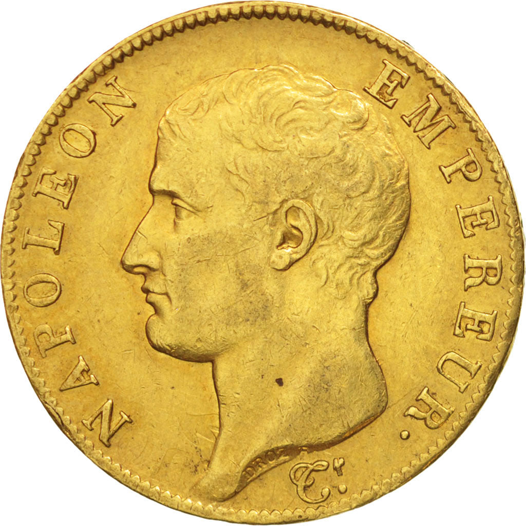 Moneda, Francia, Napoléon I, 40 Francs, 1804, Paris, MBC, Oro, KM:664.1