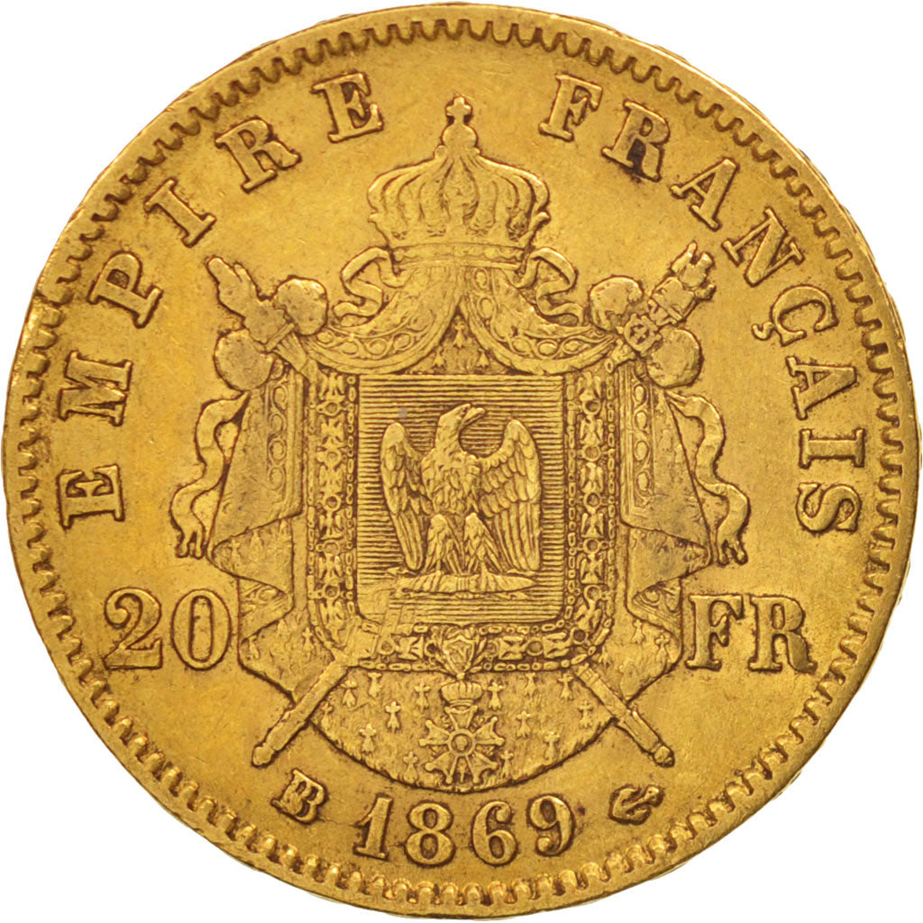 Münze, Frankreich, Napoleon III, Napoléon III, 20 Francs, 1869, Strasbourg