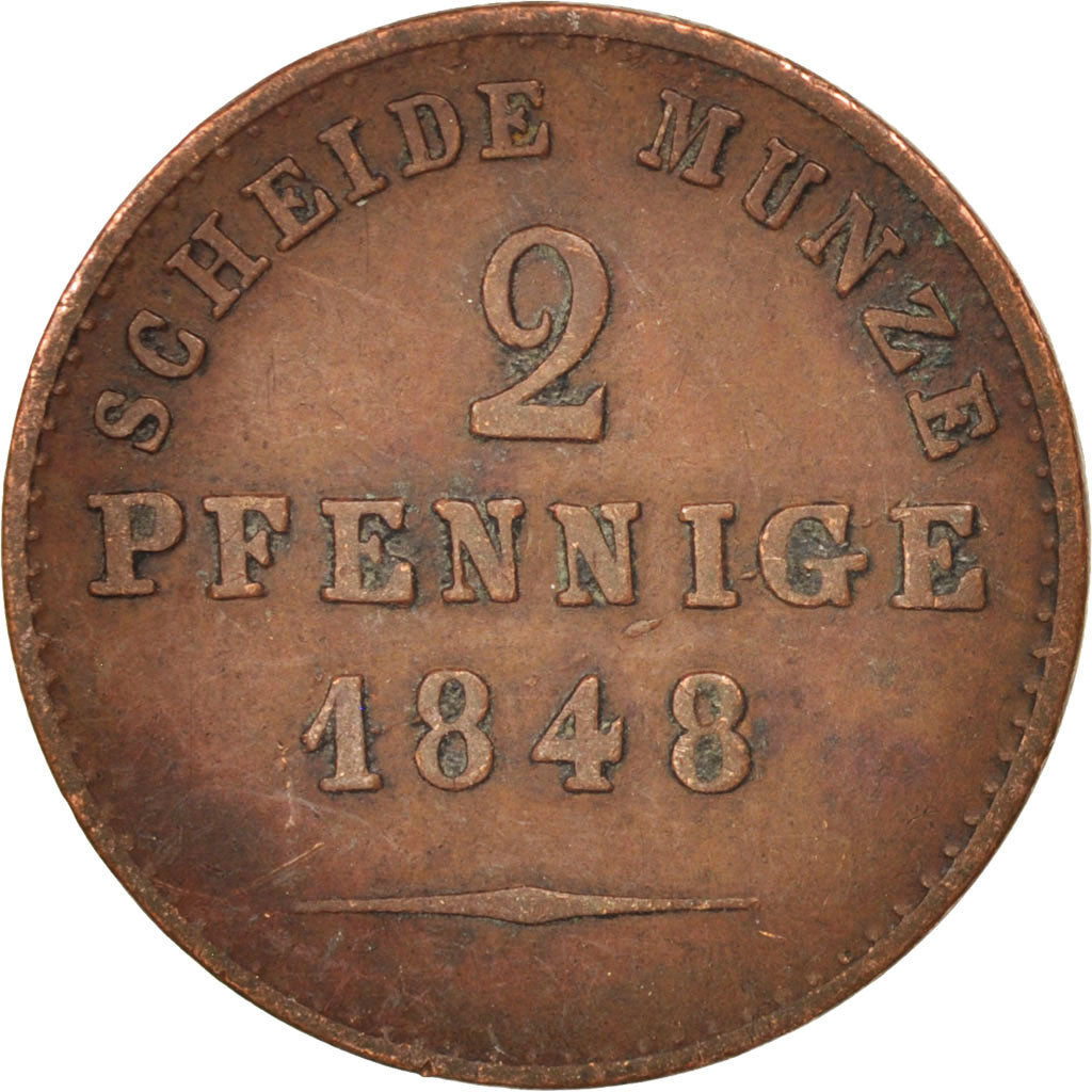 Coin, German States, BIRKENFELD, Paul Friedrich August, 2 Pfennige, 1848