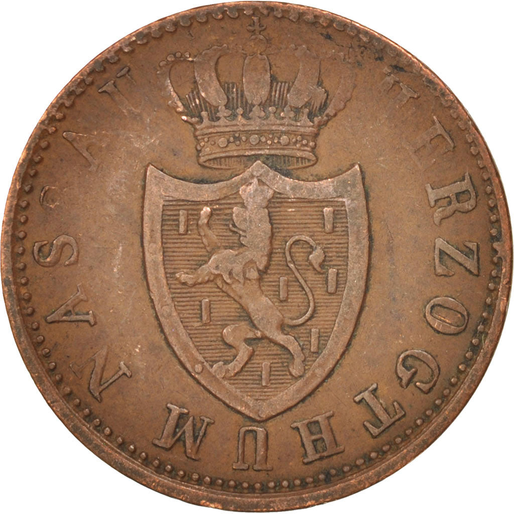 German States, NASSAU, Wilhelm, Kreuzer, 1838, Wiesbaden, VF(30-35), Copper