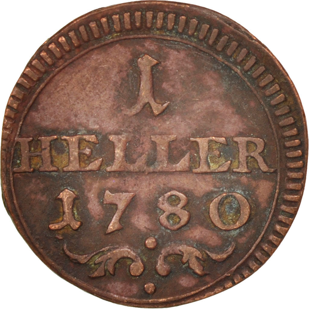 German States, BAMBERG, Adam Friedrich, Heller, 1780, VF(20-25), Copper, KM:133