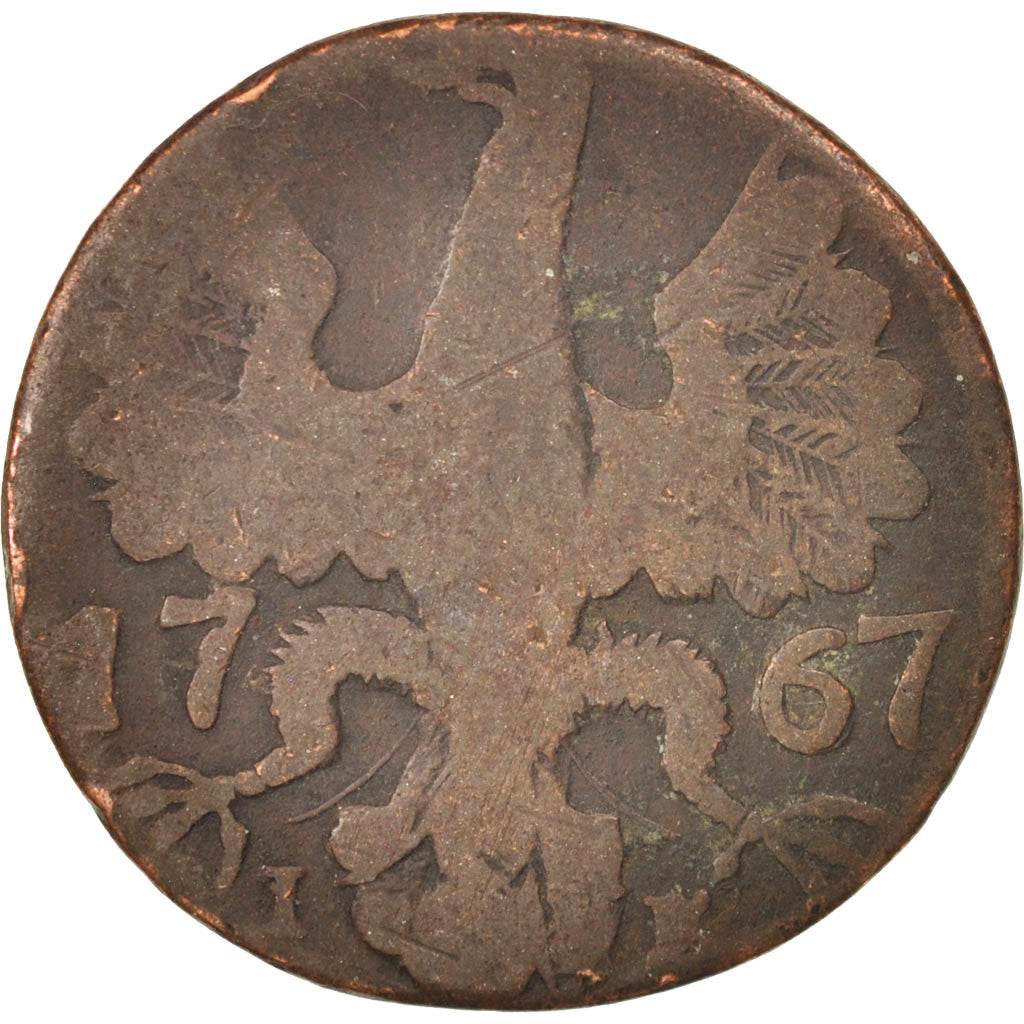 German States, AACHEN, 12 Heller, 1767, F(12-15), Copper, KM:51