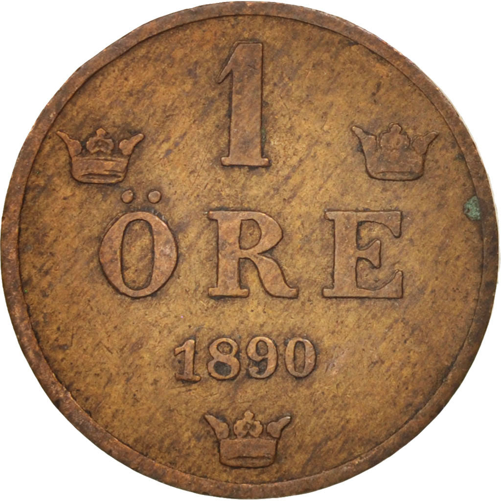 Coin, Sweden, Oscar II, Ore, 1890, EF(40-45), Bronze, KM:750