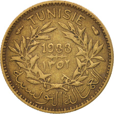 Tunisia, Anonymous, 50 Centimes, 1933, Paris, EF(40-45), Aluminum-Bronze, KM:246