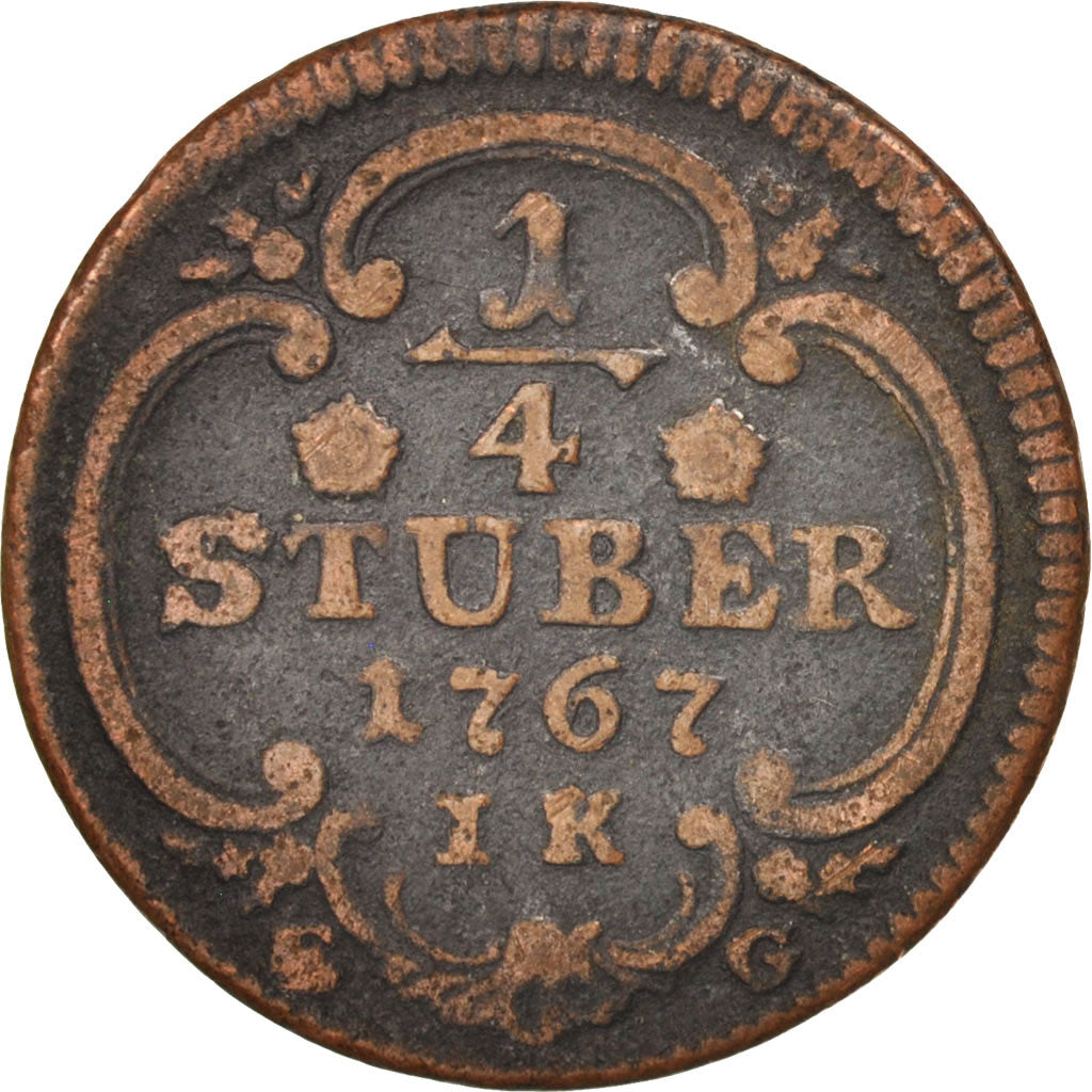 German States, COLOGNE, Maximilian Friedrich, 1/4 Stuber, 1767, VF(20-25)
